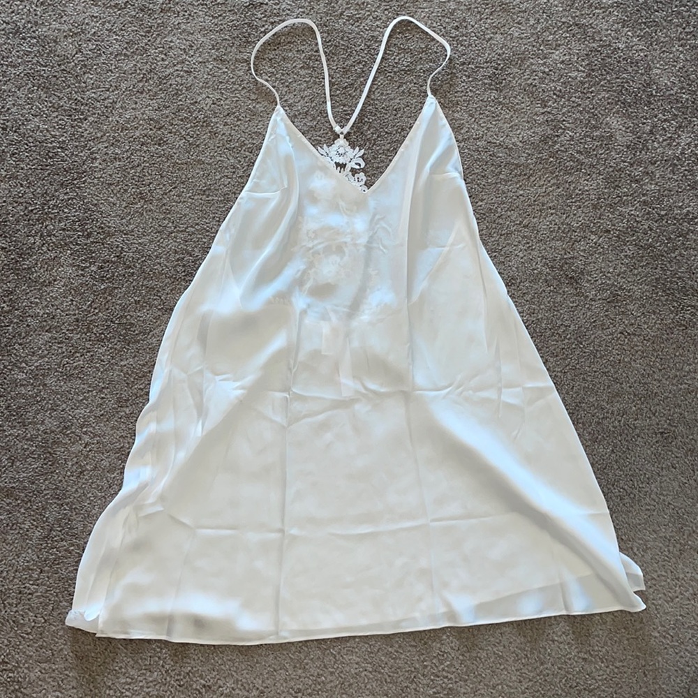 Victorias Secret white lace slip dress
